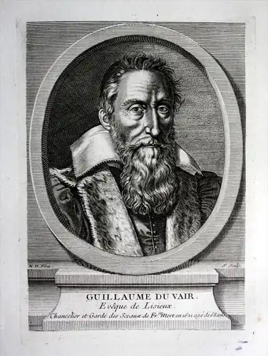 Guillaume du Vair - Guillaume du Vair (1556-1621) author lawyer eveque Kupferstich Portrait engraving gravure