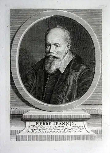 Pierre Jeannin - Pierre Jeannin (c.1540-1622) lawyer Kupferstich Portrait engraving gravure president a mortie