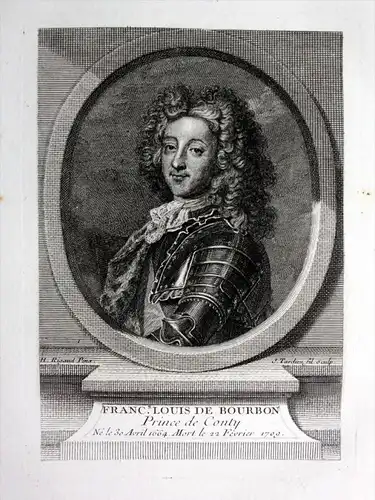 Franc. Louis de Bourbon - Francois Louis de Bourbon (1664-1709) Prince du sang, Prince de Conti, Prince de La