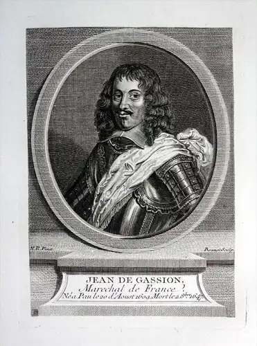 Jean de Gassion - Jean de Gassion (1609-1647) military commander Marechal de France Kupferstich Portrait gravu