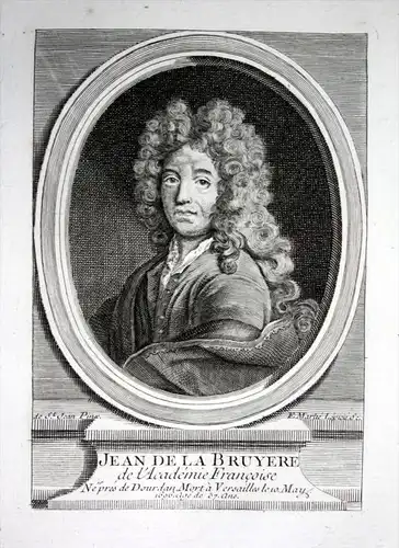 Jean de la Bruyere - Jean de La Bruyere (1645-1696) philosopher moralist author writer ecrivain gravure Kupfer