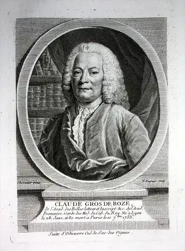Claude Gros de Boze - Claude Gros de Boze (1680-1753) Numismatiker numismatist bibliophile scholar Lyon Paris