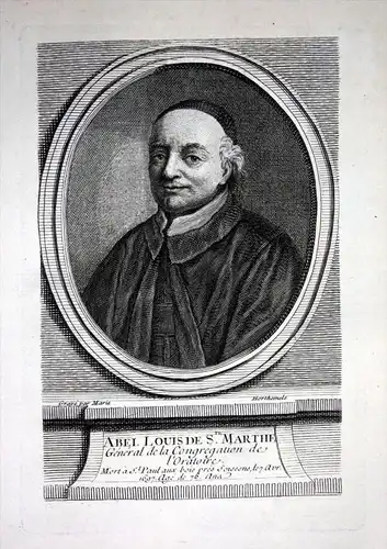 Abel Louis de S. Marthe - Abel Louis de Sainte Marthe (1621-1697) theologian religieux gravure Kupferstich Por