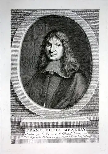 Franc. Eudes Mezeray - Francois Eudes de Mezeray (1610-1683) historian author Caen Normandie historien gravure