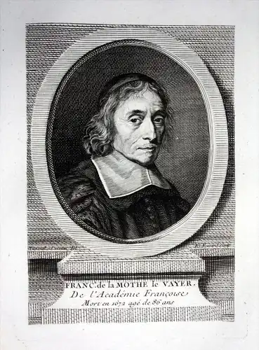 Franc. de la Mothe la Vayer - Francois de La Mothe le Vayer (1588-1672) philosophe gravure Kupferstich Portrai