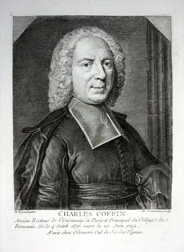 Charles Coffin - Charles Coffin (1676-1749) teacher Jansenist writer Rector of the University of Paris, ecriva