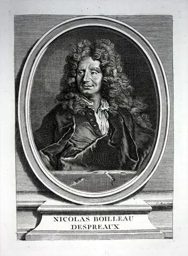 "Nicolas Boilleau Despreaux" - Nicolas Boileau Despreaux poete gravure Kupferstich Portrait engraving