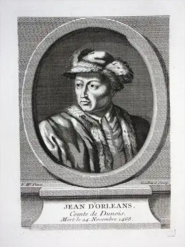 Jean D'Orleans - Johann von Orleans Graf Comte Dunois Kämmerer chambellan Chamberlain Portrait engraving