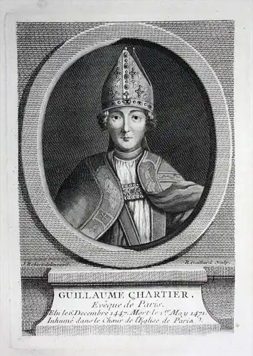 Guillaume Chartier - Guillaume Chartier Bischof bishop eveque Paris Prälat prelat gravure Portrait engraving