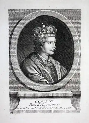 Heinri VI. - Heinrich VI Henry Lancaster König king England Great Britain Portrait engraving