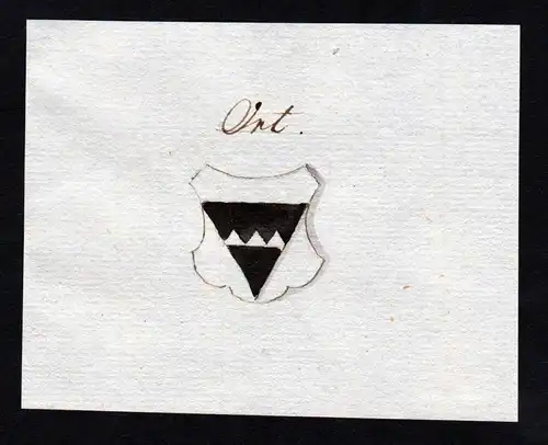 Ort - Ort Handschrift Manuskript Wappen manuscript coat of arms