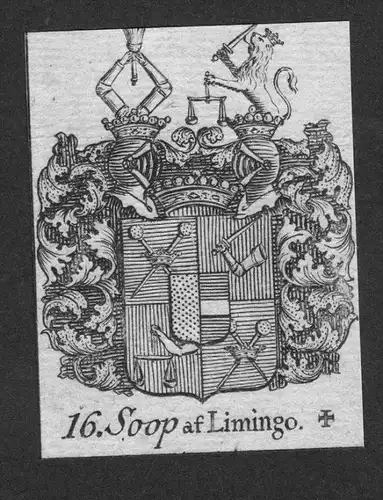 - Soop af Limingo Wappen vapen coat of arms Heraldik Genealogie Kupferstich
