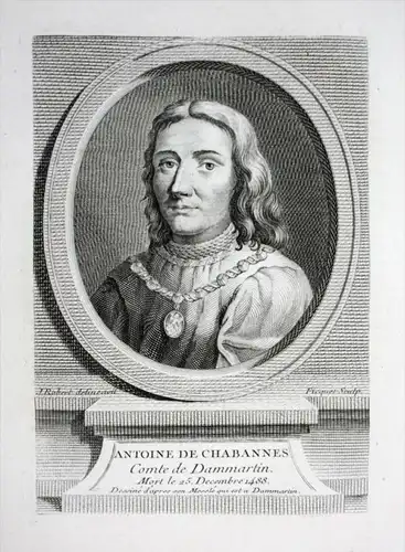 "Antoine de Chabannes" - Antoine de Chabannes Graf Comte Dammartin France gravure Portrait engraving