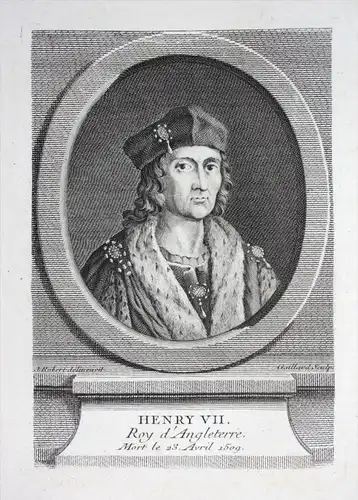 Henry VII. - Heinrich VII Henri Henry Tudor König England King Great Britain Kupferstich Portrait engraving