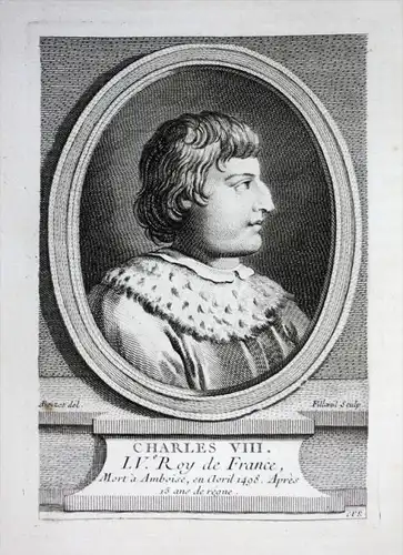 Charles VIII. - Karl VIII Charles der Freundliche le sympathique la cour der Höfische König Roi France gravu