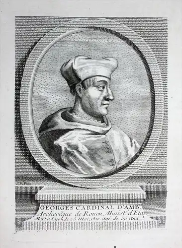 Georges Cardinal d'Amb. - Georges d’Amboise cardinal gravure Kupferstich Portrait engraving