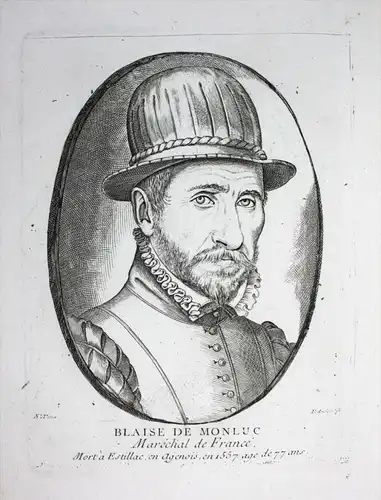 Blaise de Monluc - Blaise de Monluc (c.1500-1577) Montesquiou Lasseran Massencome Seigneur de Monluc gravure P