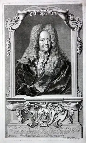 "Johannes Philippus Baumgartner" - Johann Philipp Baumgartner Ansbach Hofrat Kupferstich Portrait engraving