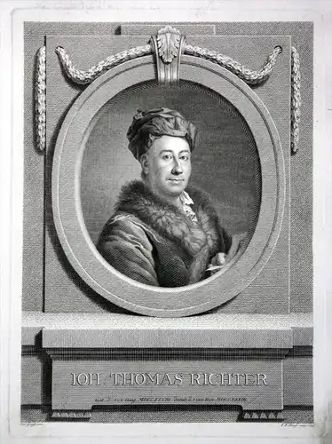Ioh. Thomas Richter - Johann Thomas Richter Kunstsammler Leipzig Kupferstich Portrait engraving