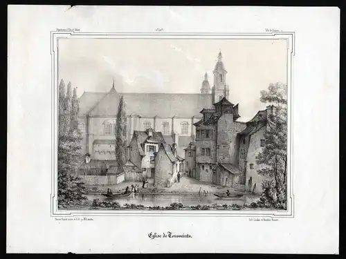 Eglise de Toussaints - Eglise Kirche Toussaints Rennes Ille-et-Vilaine Bretagne France Lithographie lithograph