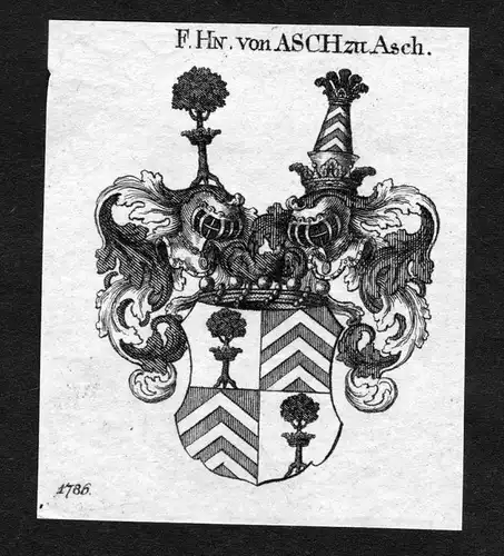 Asch zu Asch - Asch zu Asch Wappen Adel coat of arms heraldry Heraldik Kupferstich