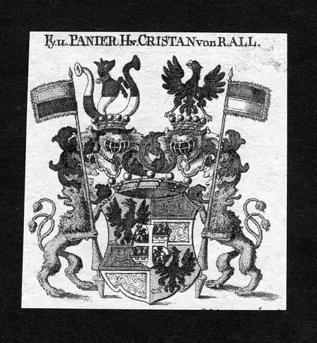 Cristan von Rall - Cristani von Rall Wappen Adel coat of arms heraldry Heraldik Kupferstich
