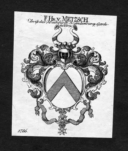 Metzsch - Metzsch Wappen Adel coat of arms heraldry Heraldik Kupferstich