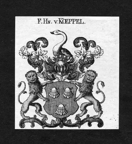 Koeppel - Koeppel Köppel Wappen Adel coat of arms heraldry Heraldik Kupferstich