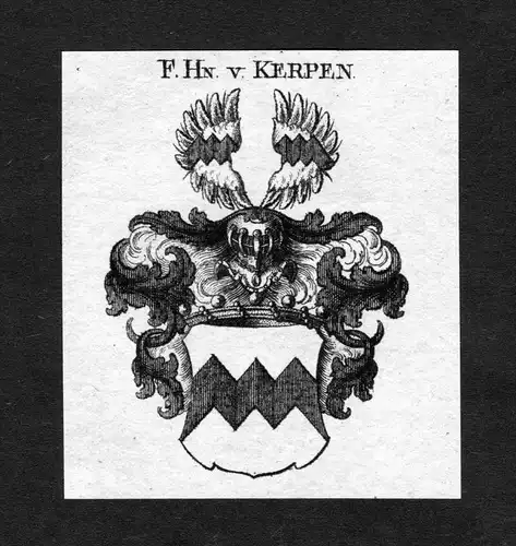 Kerpen - Kerpen Wappen Adel coat of arms heraldry Heraldik Kupferstich