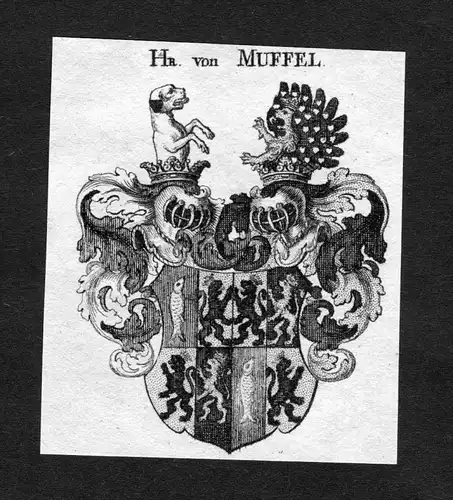 Muffel - Muffel Wappen Adel coat of arms heraldry Heraldik Kupferstich