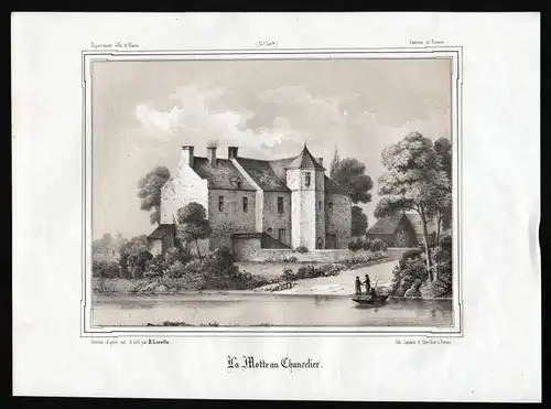 La Motte au Chancelier - La Motte au Chancelier Rennes Ille-et-Vilaine Bretagne France Lithographie lithograph