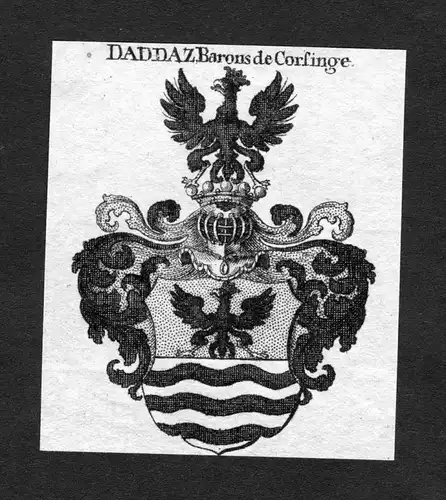 Corsinge - Daddaz de Corsinge Wappen Adel coat of arms heraldry Heraldik Kupferstich