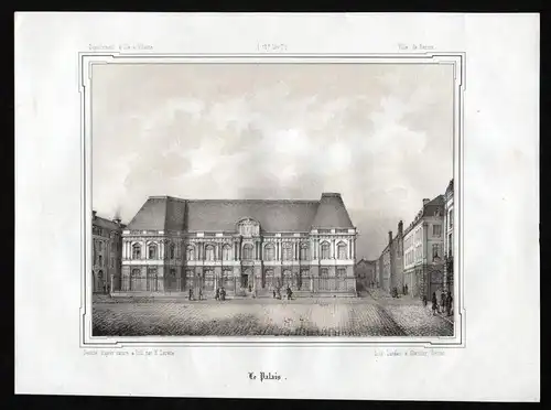 Le Palais - Le Palais Rennes Ille-et-Vilaine Bretagne France Lithographie lithograph