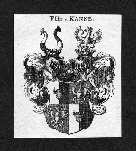 Kanne - Kanne Wappen Adel coat of arms heraldry Heraldik Kupferstich