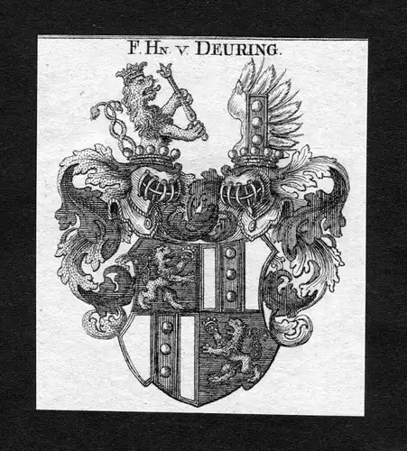 Deuring - Deuring Wappen Adel coat of arms heraldry Heraldik Kupferstich