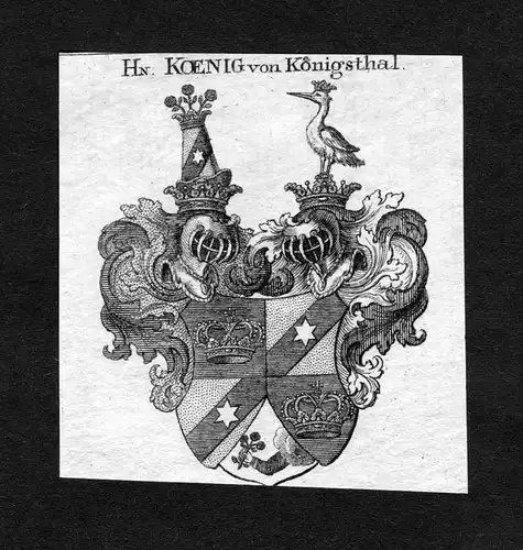 Königsthal - Königsthal Koenigsthal Wappen Adel coat of arms heraldry Heraldik Kupferstich