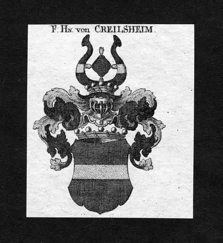 Creilsheim - Crailsheim Creilsheim Wappen Adel coat of arms heraldry Heraldik Kupferstich