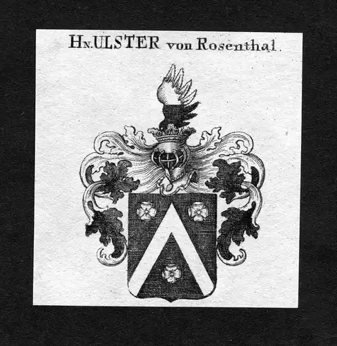 Rosenthal - Rosenthal Wappen Adel coat of arms heraldry Heraldik Kupferstich