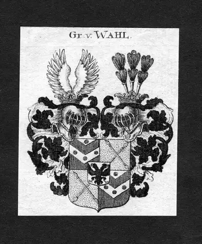 Wahl - Wahl Wappen Adel coat of arms heraldry Heraldik Kupferstich
