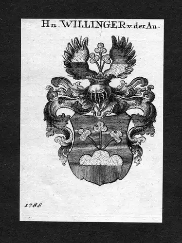 Willinger von der Au - Willinger Au Wappen Adel coat of arms heraldry Heraldik Kupferstich