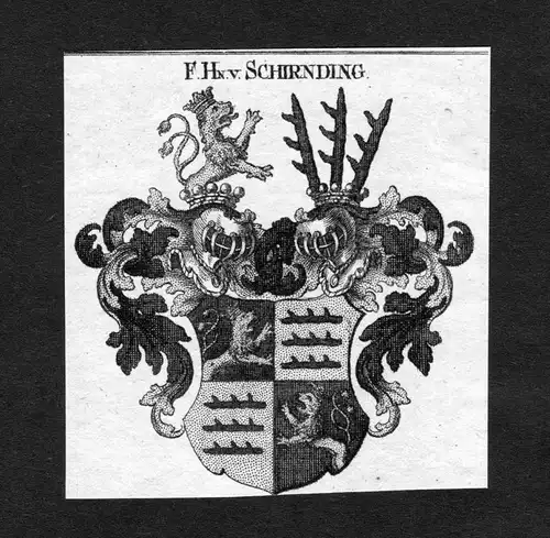 Schirnding - Schirnding Schirndinger von Schirnding Wappen Adel coat of arms heraldry Heraldik Kupferstich