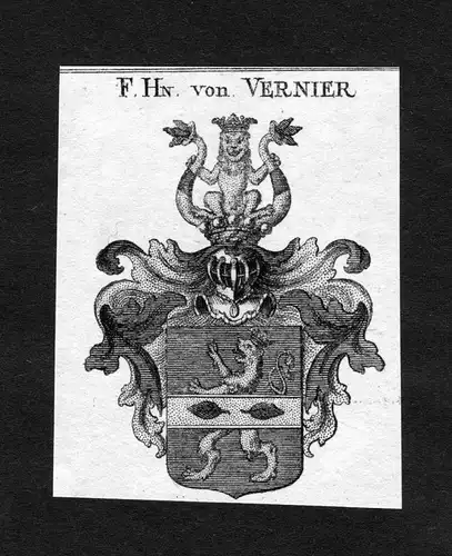 Vernier - Vernier Wappen Adel coat of arms heraldry Heraldik Kupferstich