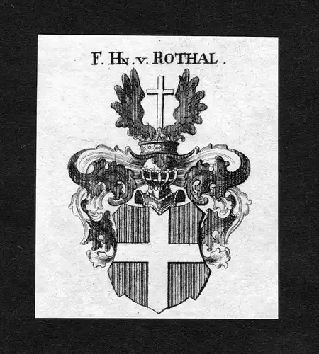 Rothal - Rottal Rotthal Rothal Wappen Adel coat of arms heraldry Heraldik Kupferstich