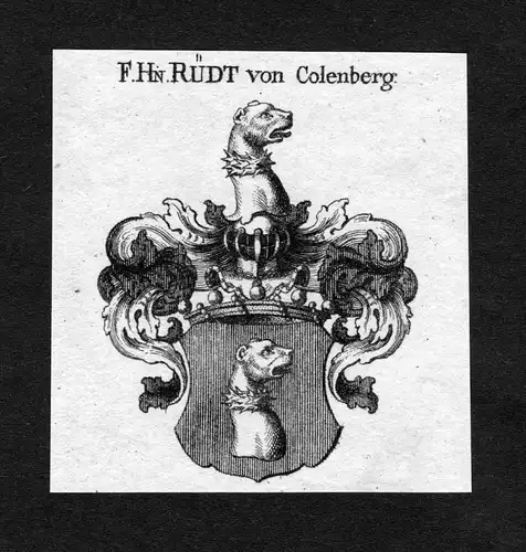 Rüdt von Colenberg - Rüdt Ruedt von Colenberg Collenberg Wappen Adel coat of arms heraldry Heraldik Kupferst