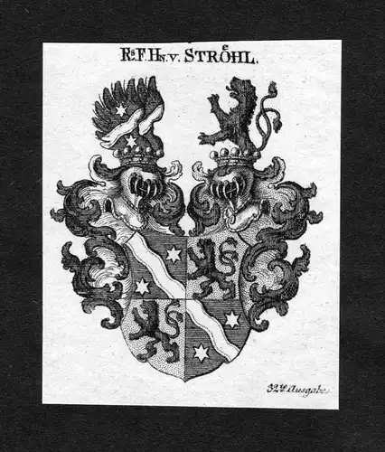 Ströhl - Ströhl Stroehl Wappen Adel coat of arms heraldry Heraldik Kupferstich