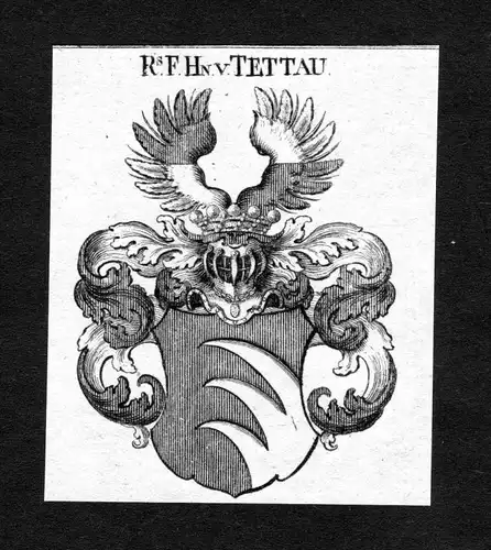Tettau - Tettau Wappen Adel coat of arms heraldry Heraldik Kupferstich