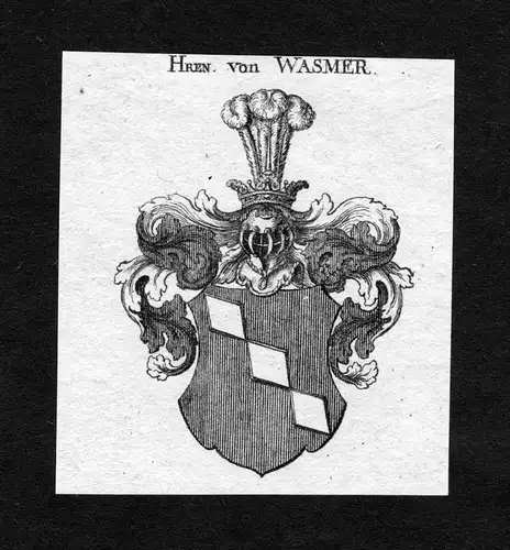 Wasmer - Wasmer Wappen Adel coat of arms heraldry Heraldik Kupferstich