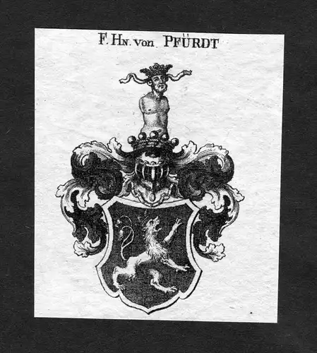Pfürdt - Pfürdt Pfuerdt Pfirdt Wappen Adel coat of arms heraldry Heraldik Kupferstich