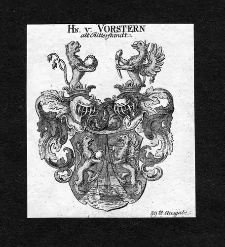 Vorstern - Vorstern Forstern Wappen Adel coat of arms heraldry Heraldik Kupferstich