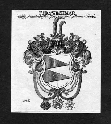 Wechmar - Wechmar Wappen Adel coat of arms heraldry Heraldik Kupferstich